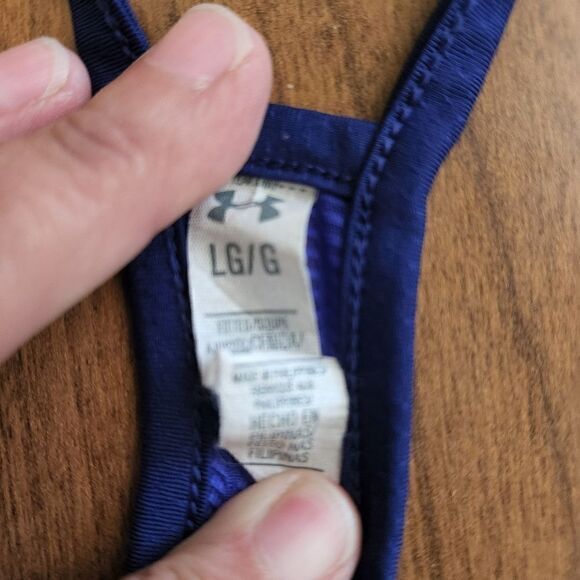 Under Armor Large dark purple raserback tank top. Mesh back - Picture 6 of 8